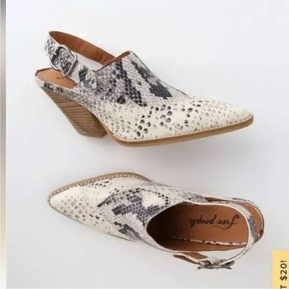 Free People Silverton Snake Print Western Leather Slingback Mules US 10 - Picture 9 of 10